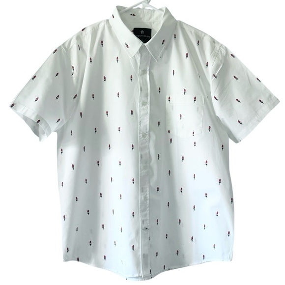 SHOUTHOUSE by TILLY’S Short Sleeve Button Down Shirt 
POPSICLE ROCKET POP PRINT - Picture 1 of 4